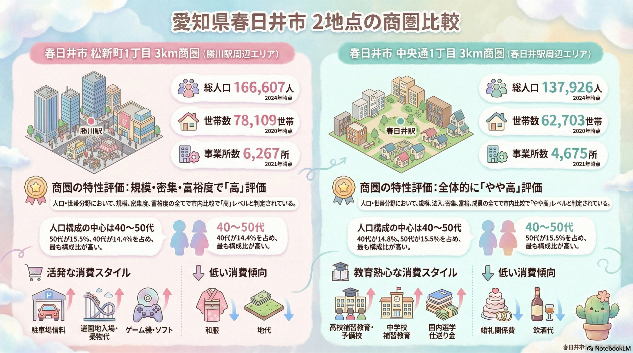 春日井　勝川駅春日井駅比較