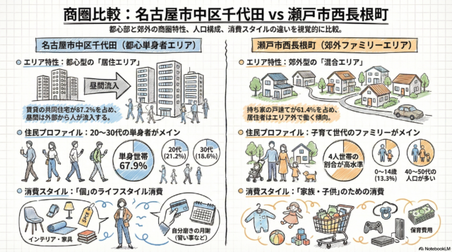 インフォグラフィック二地点比較